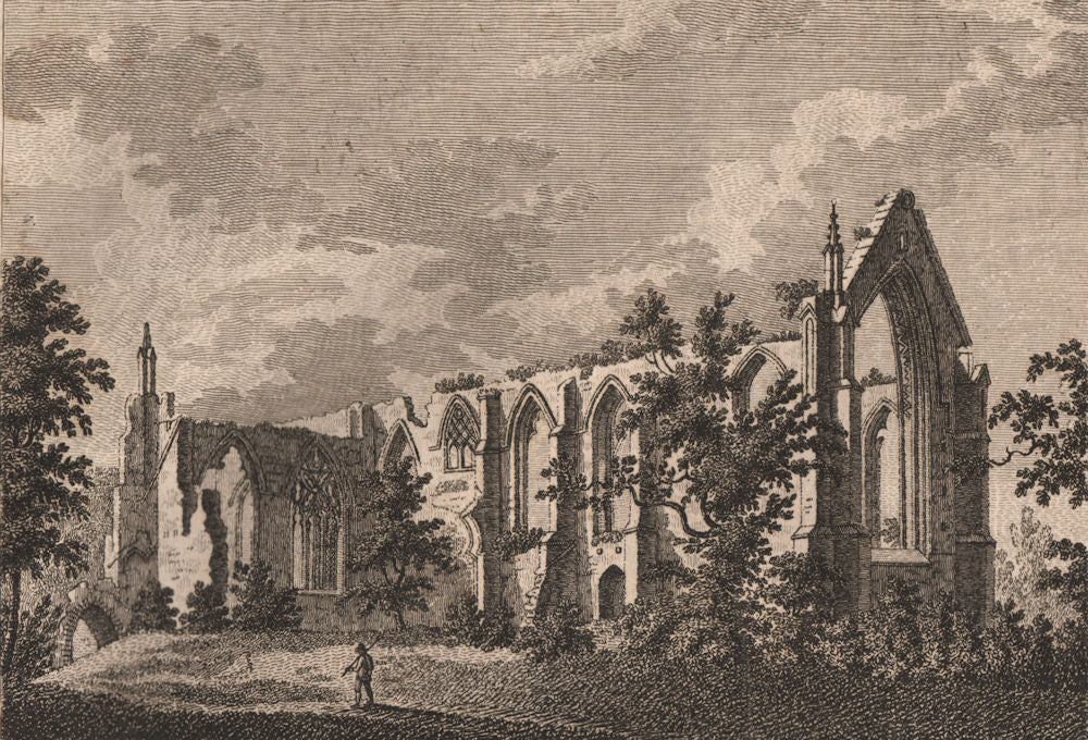 BOLTON PRIORY, in Craven, Yorkshire. GROSE 1776 old antique print picture